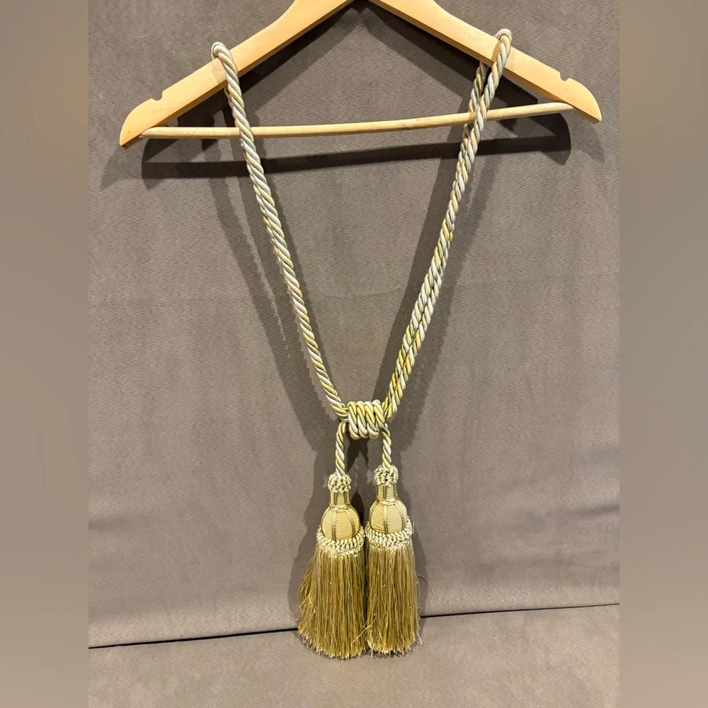 Rope And Tassel‎ Tie Backs For Window Curtains Drapes Pair Gold Green Light Blue